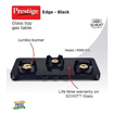 Prestige Edge Gas Table PEBS 03 L - Black, 3 Burner Gas Stove, Manual, Glass की तस्वीर