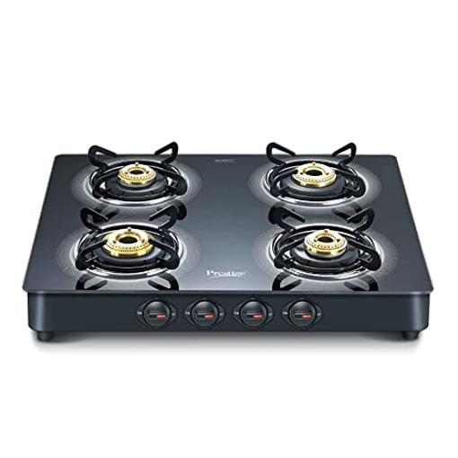 Prestige Gst Royale Plus Schott Glasstop Gt04, Open, Black, 4 Burner की तस्वीर