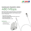 Picture of ERD 2 A Mobile TC 21 Micro USB Charger Charger with Detachable Cable  (White, Cable Included)