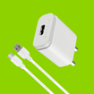 Picture of ERD 2.4 A Mobile TC 24 MICROUSB 2.4 A Mobile Charger with Detachable Cable (White, Cable Included) Charger with Detachable Cable  (White)