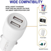 Picture of ERD CC-22 Car Charger 5V / 2 Amp. USB Dock | Compatible with All Smart Phones, Power Banks, Tablets, Bluetooth Devices, Gaming Devices, Digital Camera & Other Devices (White)