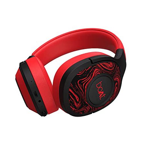 boAt Rockerz 550 Bluetooth Wireless Over Ear Headphones with Mic Upto 20 Hours Playback, 50MM Drivers, Soft Padded Ear Cushions and Physical Noise Isolation (Red) की तस्वीर