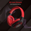 Picture of boAt Rockerz 550 Bluetooth Wireless Over Ear Headphones with Mic Upto 20 Hours Playback, 50MM Drivers, Soft Padded Ear Cushions and Physical Noise Isolation (Red)