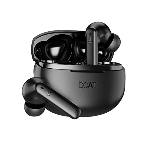 boAt Airdopes 170 TWS Earbuds with 50H Playtime, Quad Mics ENx™ Tech, Low Latency Mode, 13mm Drivers, ASAP™ Charge, IPX4, IWP™, Touch Controls & BT v5.3(Classic Black) की तस्वीर