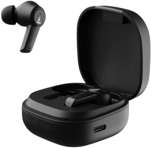 boAt Airdopes 411ANC with upto 17.5 Hours Playback and ASAP Charge Bluetooth Headset  (Black Storm, True Wireless) की तस्वीर