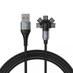 Picture of boAt Micro Axis 1.5 m Cable with Rotating Connector, 3A Fast Charging, Stress Resistance & Tangle-Free Cable Organizer(Mercurial Black)