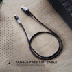 Picture of boAt Micro Axis 1.5 m Cable with Rotating Connector, 3A Fast Charging, Stress Resistance & Tangle-Free Cable Organizer(Mercurial Black)