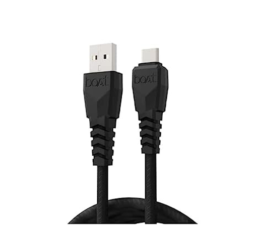 Picture of boAt USB Type C Cable 3 A 1.5 m A320  (Compatible with Mobiles, Tablets & any other device with type-c port, Black)