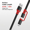 Picture of boAt Micro USB Cable 1.5 mm Deuce USB 500 Stress Resistant,2-in-1 MicroUSB+Type-C Cable, 6.5A Fast Charging  (Compatible with Mobile and Tablet, Rebellious Black)