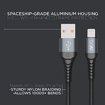 Picture of boAt LTG 550v3 Lightning Apple MFi Certified Cable with Spaceship Grade Aluminium Housing,Stress Resistance, Rapid 2.4A Charging & 480mbps Data Sync, 1m Length & 10000+ Bends Lifespan(Mercurial Black)