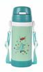 SignoraWare 350ml Drizzle Water Bottle for Kids, BPA Free, Vacuum Insulated Stainless Steel, 8 Hours Hot Cold, Leak Proof Seal Attached Sipper, Anti-Skid Silicone Base, Adjustable Strap की तस्वीर