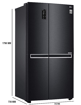Picture of LG 687 L Frost Free Side by Side Inverter Technology Star Refrigerator  (Matte Black, GC-B247SQUV)