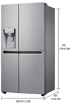 Picture of LG 668 L Frost Free Side by Side Refrigerator with with Hygiene Fresh+ and Smart ThinQ(WiFi Enabled)  (Platinum Silver 3, GC-L247CLAV)