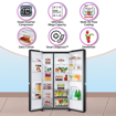 Picture of LG 688 L Frost Free Smart Inverter Side-by-Side Refrigerator (GC-B257KQBV, Matt Black | Multi Air Flow, Multi Digital Sensors and Express Freezing)