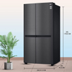 Picture of LG 688 L Frost Free Smart Inverter Side-by-Side Refrigerator (GC-B257KQBV, Matt Black | Multi Air Flow, Multi Digital Sensors and Express Freezing)