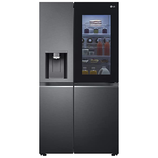 Picture of LG 674 L Frost Free Side by Side Refrigerator with Inverter Linear ThinQ (Wi-fi) InstaView Door-in-Door ,Door Cooling+, Hygiene Fresh+,Water and Ice Dispenser with UV Nano  (Matte Black, GC-X257CQES)