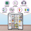 Picture of LG 674 L Frost Free Side by Side Refrigerator with Inverter Linear ThinQ (Wi-fi) InstaView Door-in-Door ,Door Cooling+, Hygiene Fresh+,Water and Ice Dispenser with UV Nano  (Matte Black, GC-X257CQES)