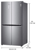 Picture of LG 594 L Frost Free Side by Side Refrigerator with Four Door  (Platinum silver 3, GC-B22FTLPL)