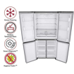 Picture of LG 594 L Frost Free Side by Side Refrigerator with Four Door  (Platinum silver 3, GC-B22FTLPL)