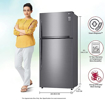 Picture of LG 630 L Frost Free Double Door 3 Star Refrigerator  (Platinum Silver 3, GR-H812HLHQ)