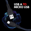 Picture of ERD Micro USB Cable 1 m UC 58 Braided Micro USB Data Cable  (Compatible with All Micro-USB Supported Devices, Mobile Phones, Black&Grey, One Cable)