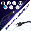 Picture of ERD Micro USB Cable 1 m UC 58 Braided Micro USB Data Cable  (Compatible with All Micro-USB Supported Devices, Mobile Phones, Black&Grey, One Cable)