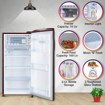 Picture of LG 185 L 3 Star Direct-Cool Single Door Refrigerator (GL-B201ARRD, Ruby Regal, Moist 'N' Fresh, Gross Volume- 190 Ltr.)