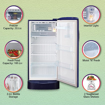 Picture of LG 215L 3 Star Direct-Cool Single Door Refrigerator (GL-D221ABCD, Blue Charm, Base stand with drawer, 2022 Model)