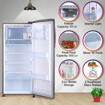 Picture of LG 235 L Direct Cool Single Door 3 Star Refrigerator with Base Drawer  (Shiny Steel, GL-D241APZD)