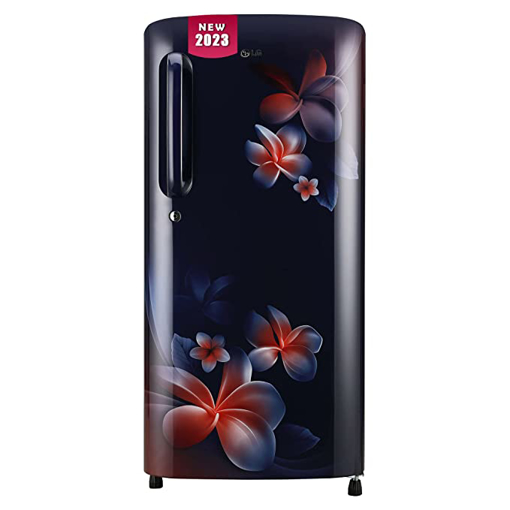 Picture of LG 185 L Direct Cool Single Door 3 Star Refrigerator with Moist 'N' Fresh  (Blue Plumeria, GL-B201ABPD)