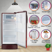 Picture of LG 190 L Direct Cool Single Door 3 Star Refrigerator with Base Drawer  (Scarlet Charm, GL-D201ASCZ)