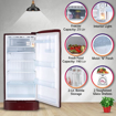 Picture of LG 215 L Direct Cool Single Door 3 Star Refrigerator with Base Drawer  (Scarlet Quartz, GL-D221ASQD)