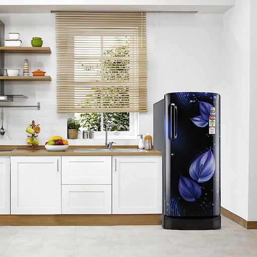 Picture of LG 235 L Direct Cool Single Door 3 Star Refrigerator with Base Drawer  (Ebony Victoria, GL-D241AEVD)