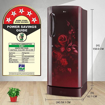 Picture of LG 224 L Direct Cool Single Door 5 Star Refrigerator with Base Drawer with Smart Inverter Moist 'N' Fresh  (Scarlet Euphoria, GL-D241ASEZ)