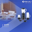 Picture of Bajaj NX-01, Powerful 300W Mixer Grinder, Blender, Juicer and Smoothie Maker with Sipper and Store Lids, 3 Jars, Black, Regular