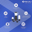 Picture of Bajaj NX-01, Powerful 300W Mixer Grinder, Blender, Juicer and Smoothie Maker with Sipper and Store Lids, 3 Jars, Black, Regular