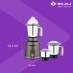 Picture of BAJAJ HERCULO 1000 Mixer Grinder (3 Jars, COFFEE BROWN, GOLD COLOUR)