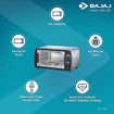 Picture of Bajaj 1000TSS 10 Litre Oven Toaster Grill (10 Litres OTG), Baking Accessories with Extra Pizza Tray, Stainless Steel Body with Transparent Glass Door, 2 Year Warranty, Black & Silver