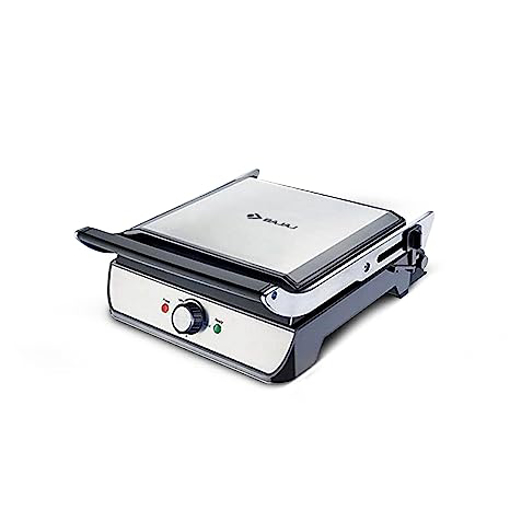 Picture of Bajaj Majesty Grill Ultra 2000W 4-Slice Grill Sandwich Maker | 180° Open Grill | Adjustable Hinge & Temperature Control | Non-Stick Coated Plate | Drip Oil Collector | 2-Yr Warranty by Bajaj | Black