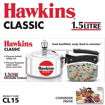 Picture of Hawkins Classic (CL15) 1.5 L Pressure Cooker  (Aluminium)