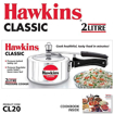 Picture of Hawkins Classic (CL20) 2 L Pressure Cooker  (Aluminium)
