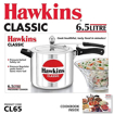 Hawkins Classic (CL65) 6.5 L Pressure Cooker  (Aluminium) की तस्वीर