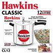 Picture of Hawkins Classic (CL12) 12 L Pressure Cooker  (Aluminium)