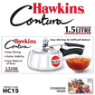 Picture of Hawkins Contura Aluminium Inner Lid Pressure Cooker, 1.5 Litre, Silver (HC15)