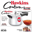 Picture of Hawkins Contura 4 Litre Aluminium Inner Lid Pressure Cooker, Handi Cooker, Silver (HC40)