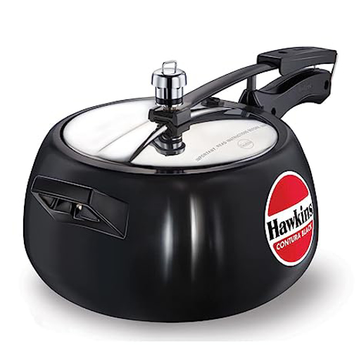 Picture of Hawkins Contura Black (CB50) 5 L Pressure Cooker  (Hard Anodized)