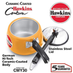 Hawkins Ceramic- Coated Contura 3L Mustard Yellow Aluminium Inner Lid Pressure Cooker की तस्वीर