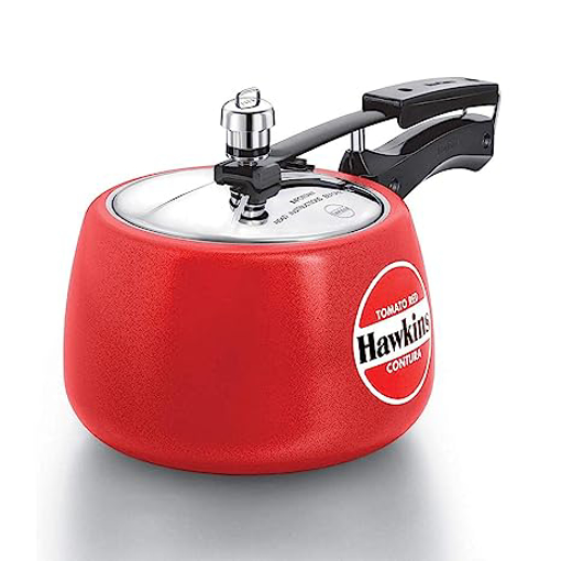 Hawkins Contura Aluminium Inner Lid 3 Litre Pressure Cooker, Ceramic Coated Handi Cooker, Tomato Red (CTR30) की तस्वीर