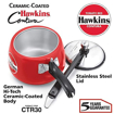 Picture of Hawkins Contura Aluminium Inner Lid 3 Litre Pressure Cooker, Ceramic Coated Handi Cooker, Tomato Red (CTR30)