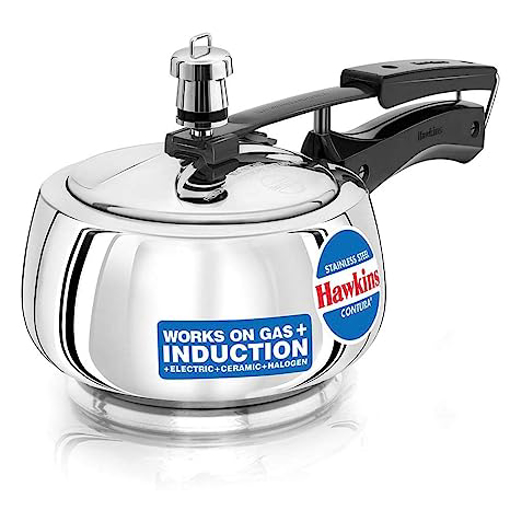 Hawkins Stainless Steel Contura (SSC15) 1.5 L Induction Bottom Pressure Cooker  (Stainless Steel) की तस्वीर